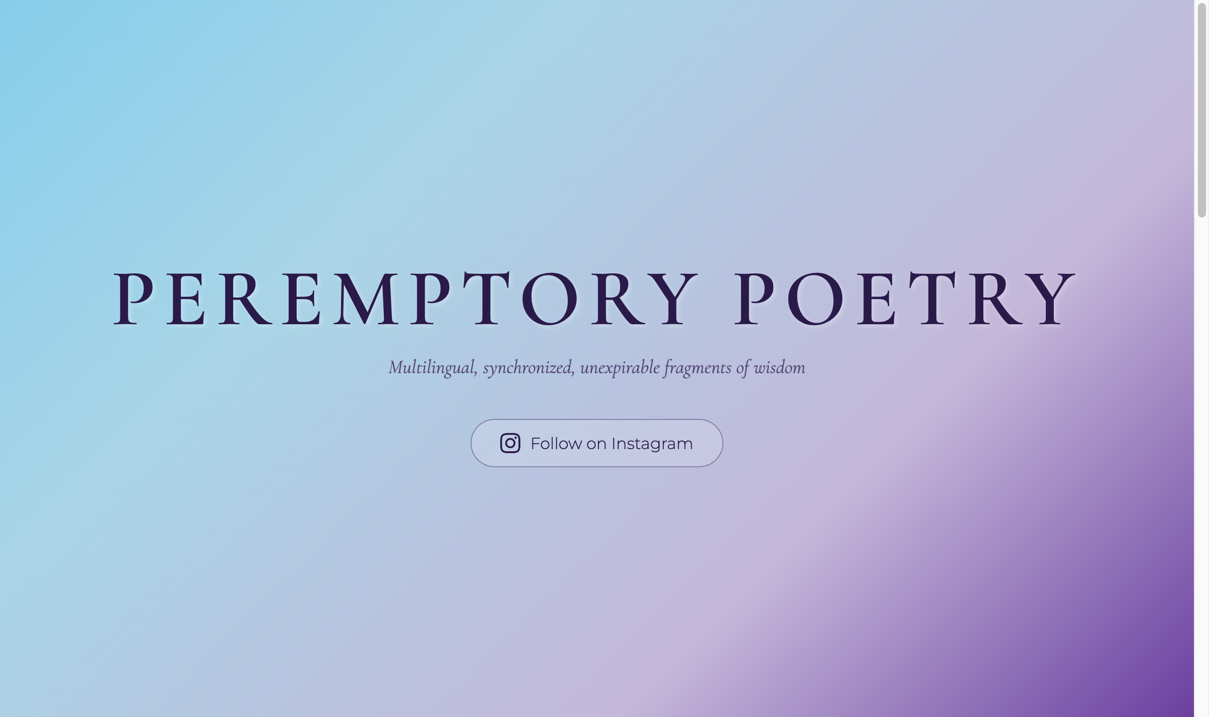 Project image for Peremptory Poetry